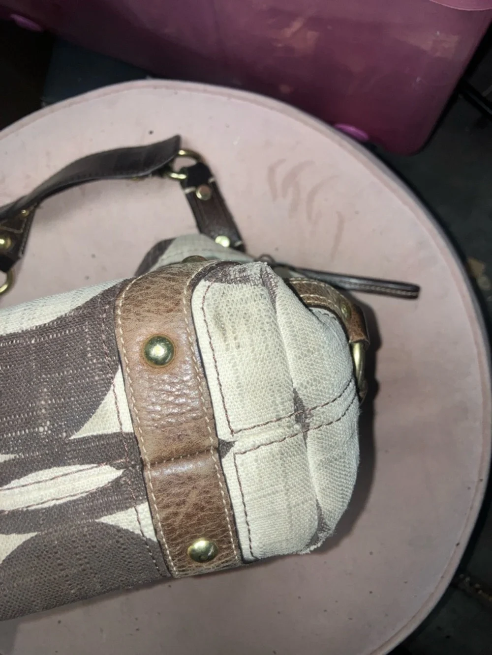 Coach Brown and Cream Shoulder Bag - Picture 4 of 9